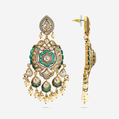 Kundan Polki Necklace Color Green Polish Victorian