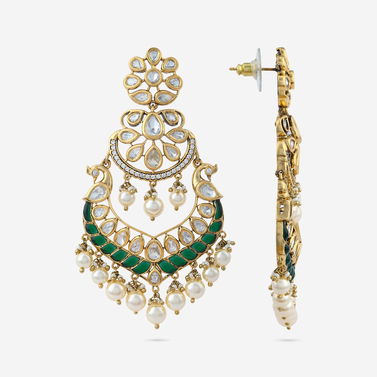 Kundan Polki Necklace Color Green Polish Victorian