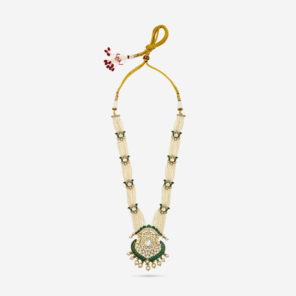 Kundan Polki Necklace Color Green Polish Victorian