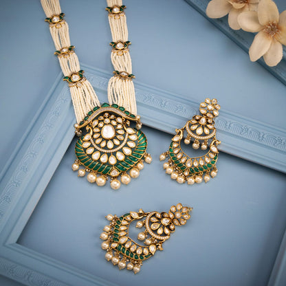 Kundan Polki Necklace Color Green Polish Victorian