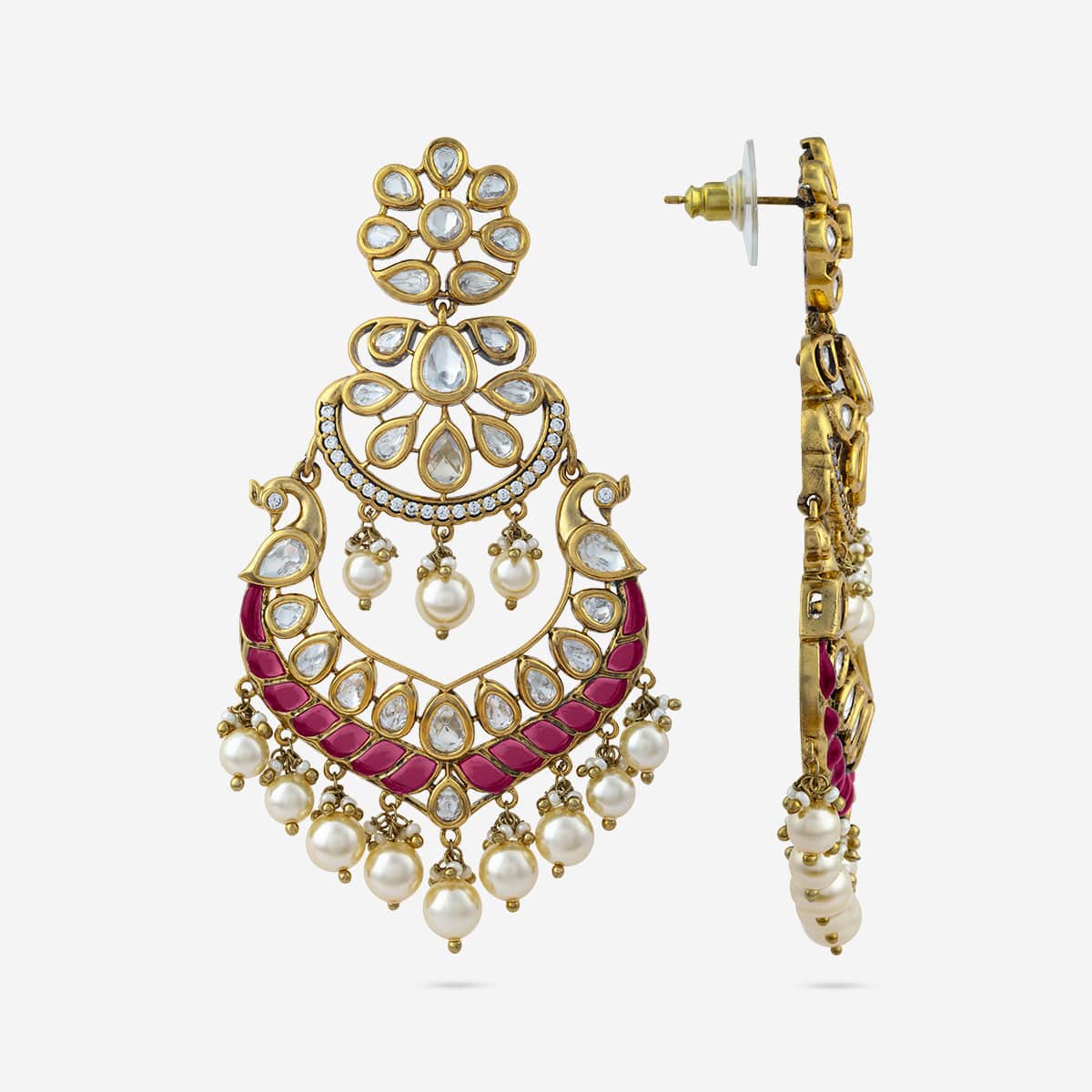 Kundan Polki Necklace Color Green Polish Victorian