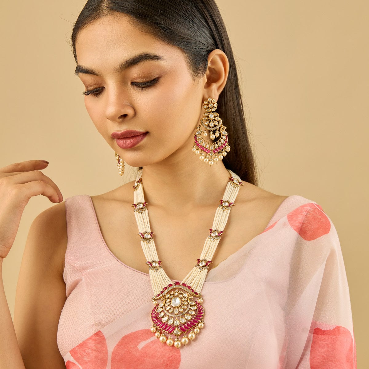 Kundan Polki Necklace Color Green Polish Victorian