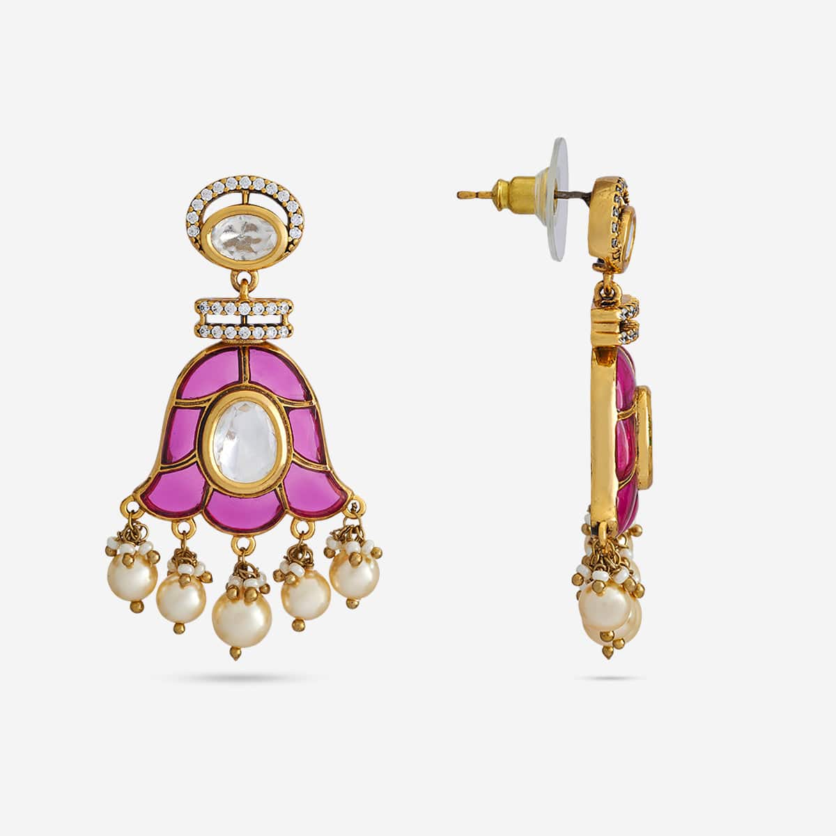 Kundan Polki Necklace Color Green Polish Victorian