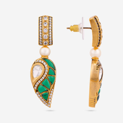 Kundan Polki Necklace Color Green Polish Victorian