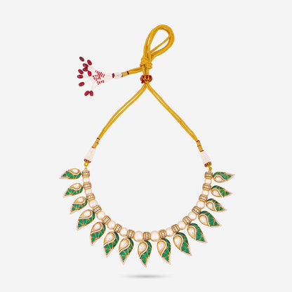 Kundan Polki Necklace Color Green Polish Victorian