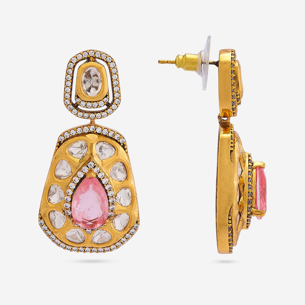 Kundan Polki Necklace Color Green Polish Victorian