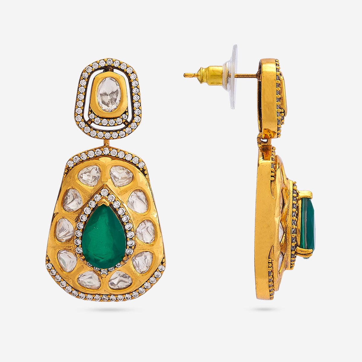 Kundan Polki Necklace Color Green Polish Victorian