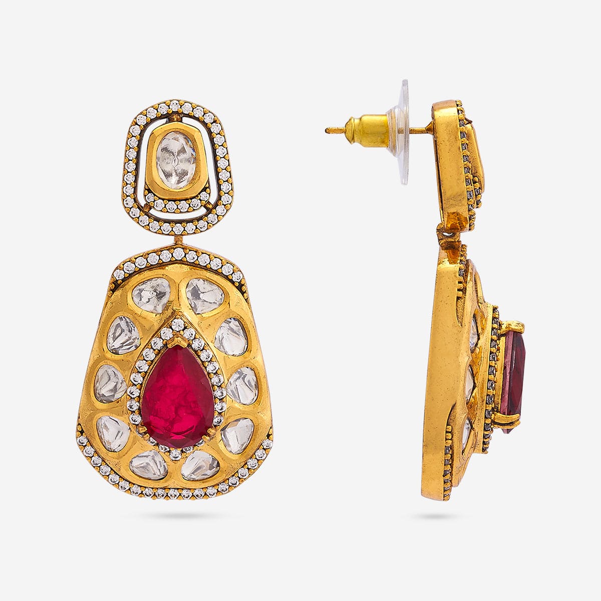 Kundan Polki Necklace Color Green Polish Victorian