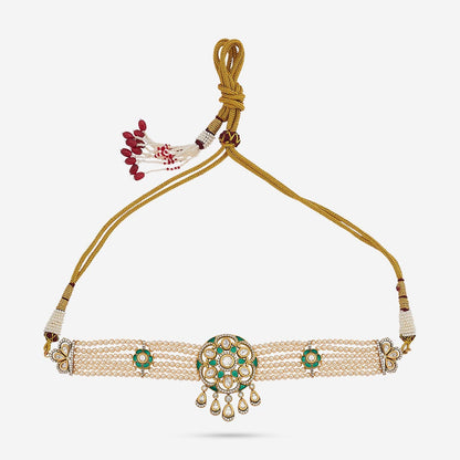 Kundan Polki Necklace Color Green Polish Victorian