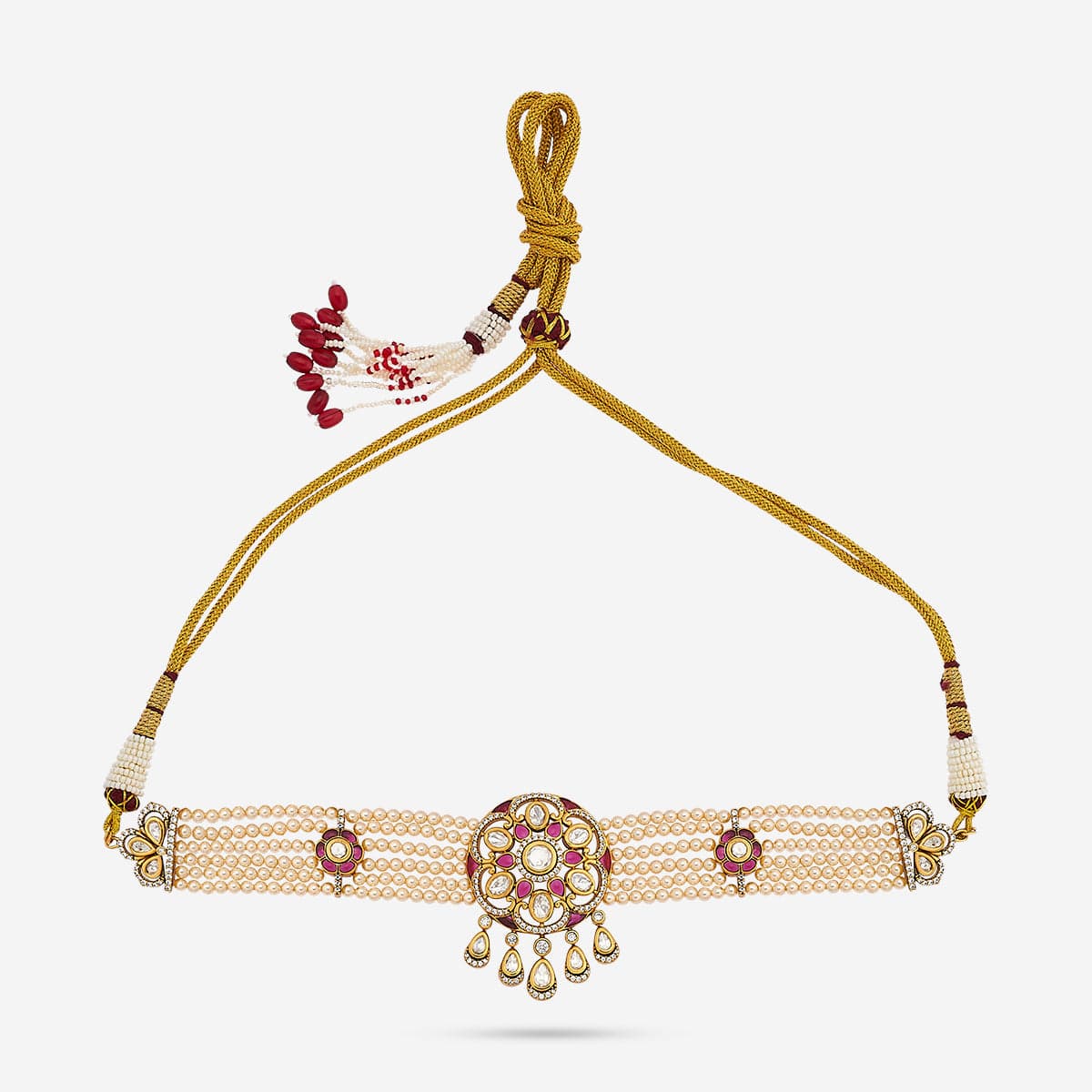 Kundan Polki Necklace Color Green Polish Victorian