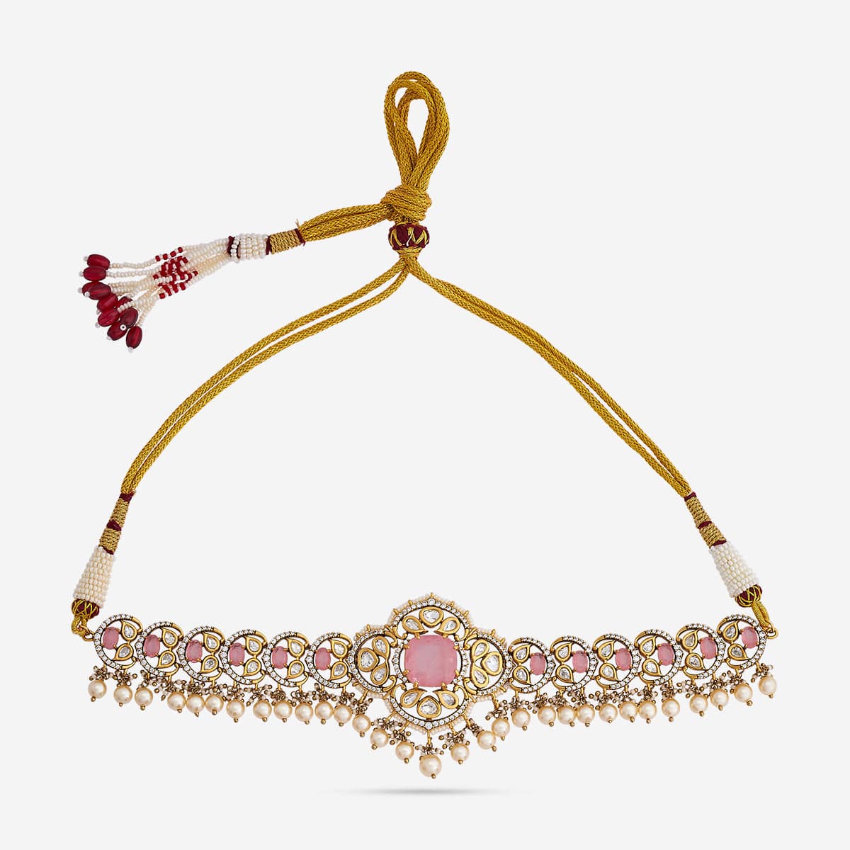 Kundan Polki Necklace Color Green Polish Victorian