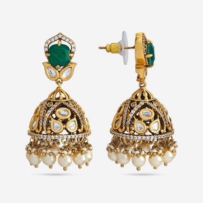 Kundan Polki Necklace Color Green Polish Victorian