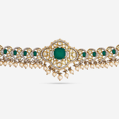 Kundan Polki Necklace Color Green Polish Victorian