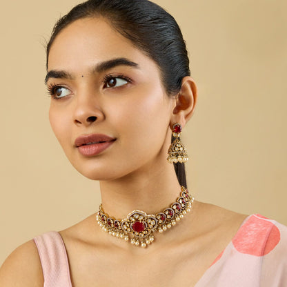 Kundan Polki Necklace Color Green Polish Victorian