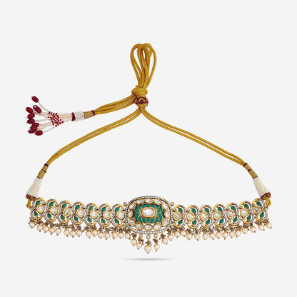 Kundan Polki Necklace Color Green Polish Victorian