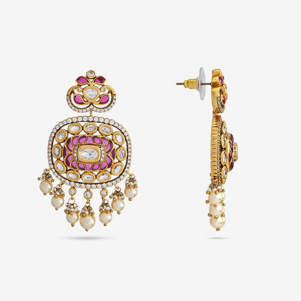 Kundan Polki Necklace Color Green Polish Victorian