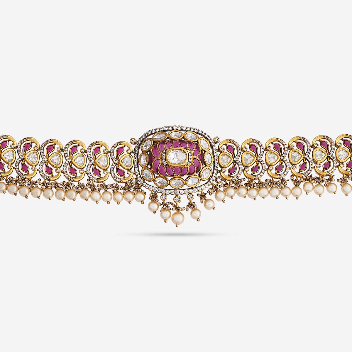 Kundan Polki Necklace Color Green Polish Victorian