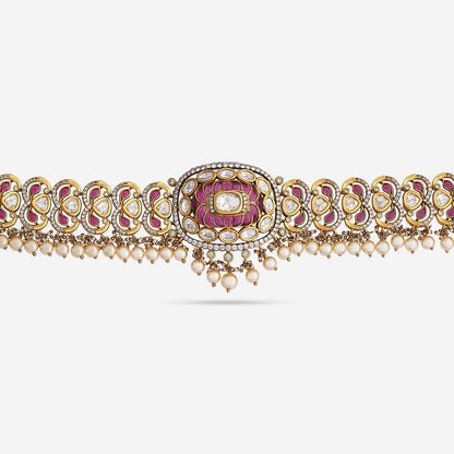 Kundan Polki Necklace Color Green Polish Victorian