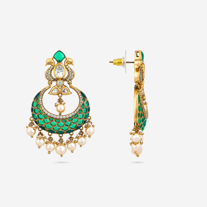 Kundan Polki Necklace Color Green Polish Victorian