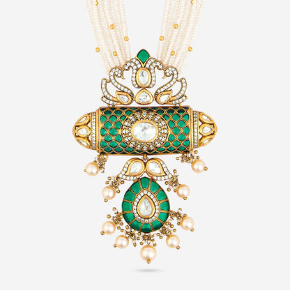 Kundan Polki Necklace Color Green Polish Victorian