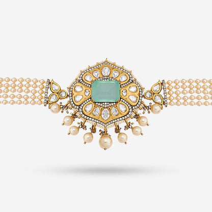 Kundan Polki Necklace Color Green Polish Victorian