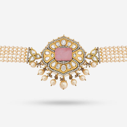 Kundan Polki Necklace Color Green Polish Victorian