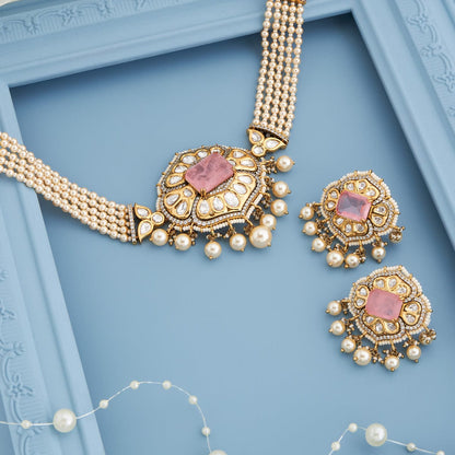 Kundan Polki Necklace Color Green Polish Victorian