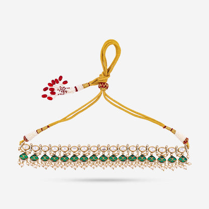 Kundan Polki Necklace Color Green Polish Victorian