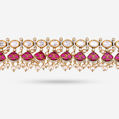 Kundan Polki Necklace Color Green Polish Victorian