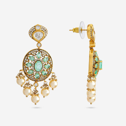 Kundan Polki Necklace Color Green Polish Victorian