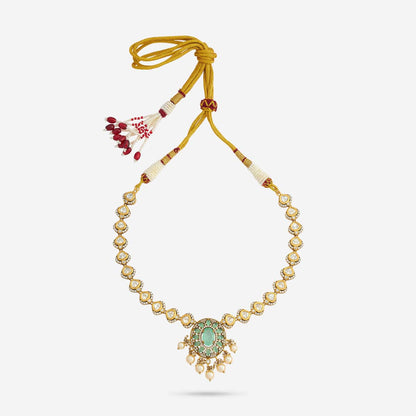 Kundan Polki Necklace Color Green Polish Victorian