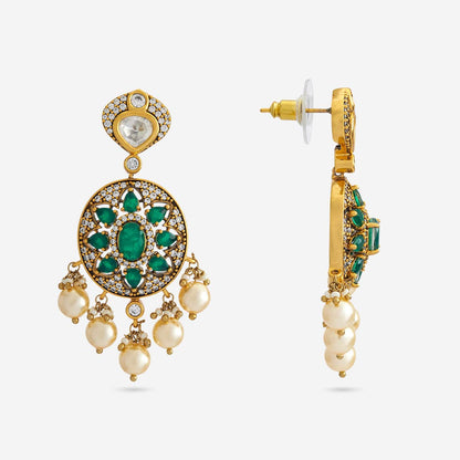 Kundan Polki Necklace Color Green Polish Victorian