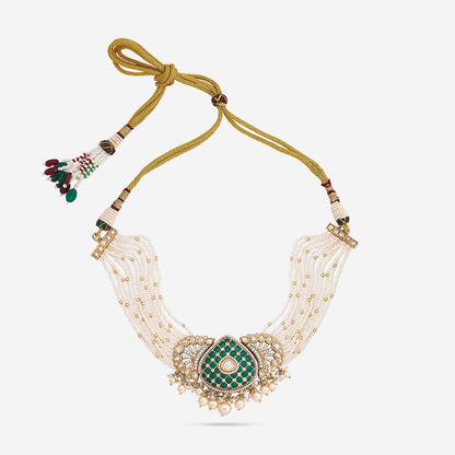Kundan Polki Necklace Color Green Polish Victorian