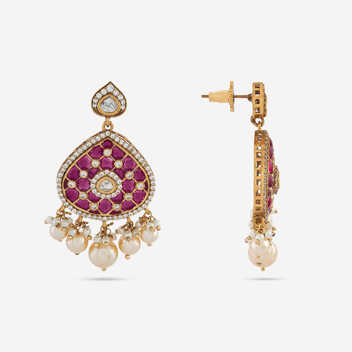 Kundan Polki Necklace Color Green Polish Victorian