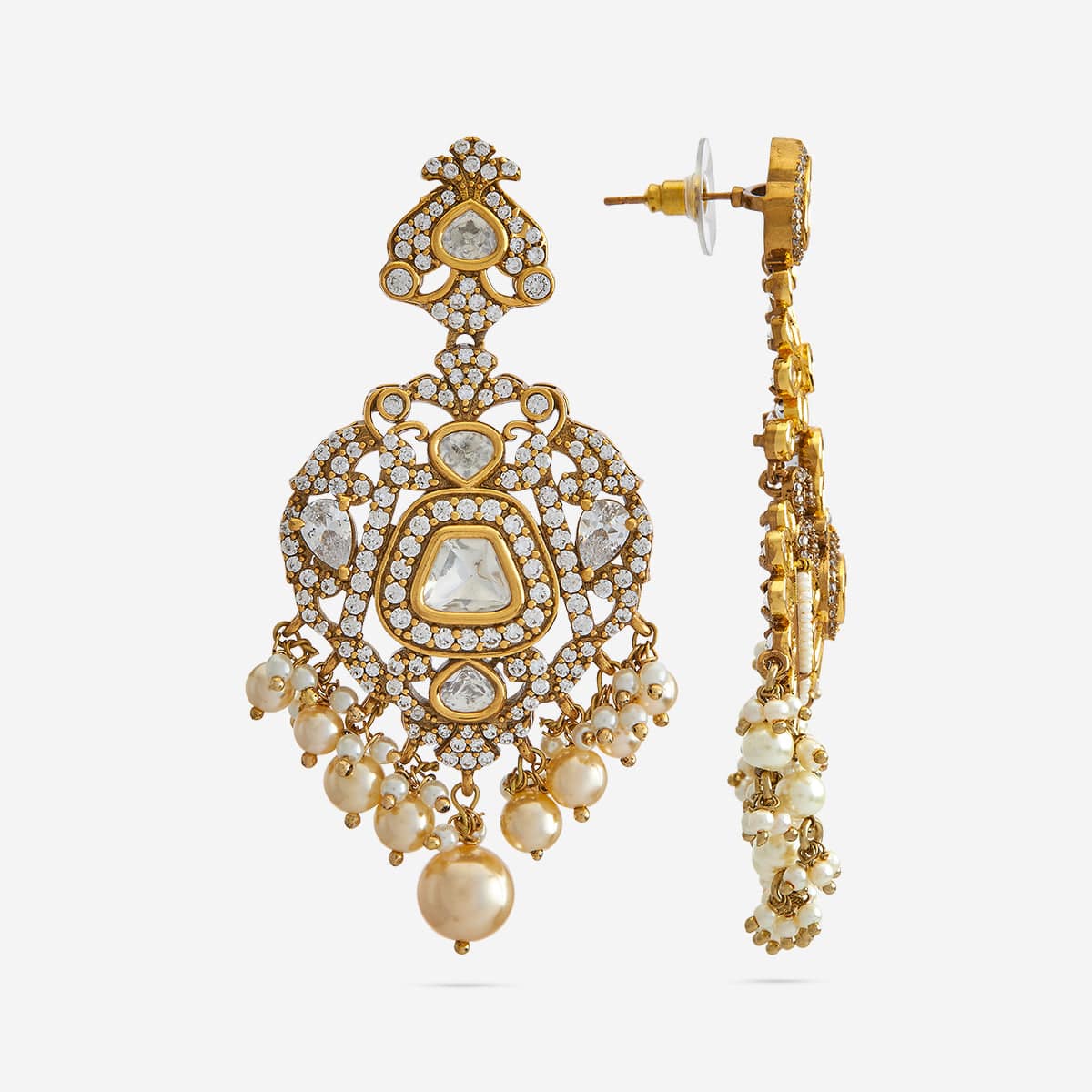 Kundan Polki Necklace Color Green Polish Victorian