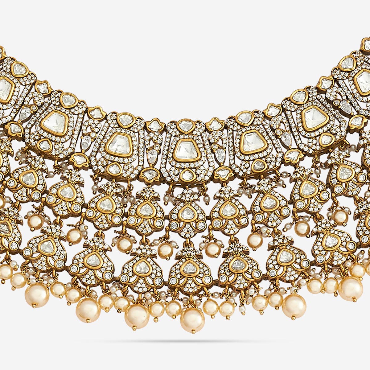 Kundan Polki Necklace Color Green Polish Victorian