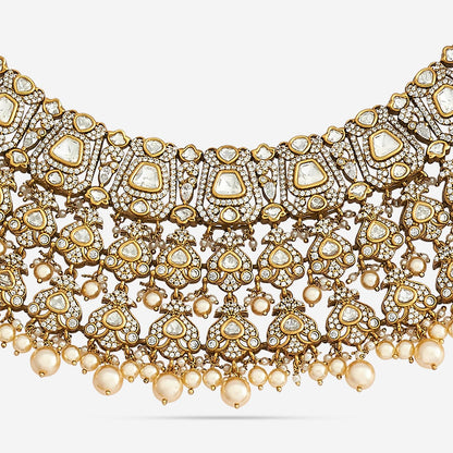 Kundan Polki Necklace Color Green Polish Victorian