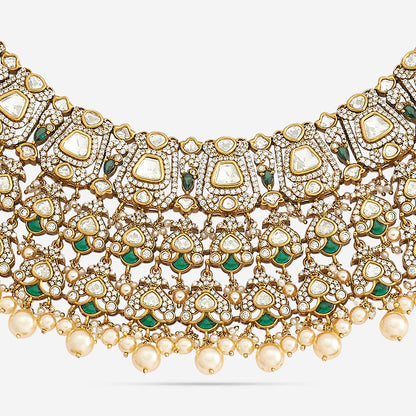 Kundan Polki Necklace Color Green Polish Victorian