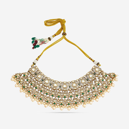 Kundan Polki Necklace Color Green Polish Victorian