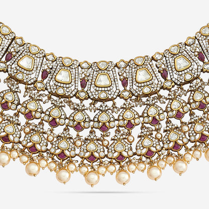 Kundan Polki Necklace Color Green Polish Victorian