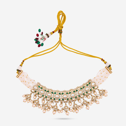Kundan Polki Necklace Color Green Polish Victorian