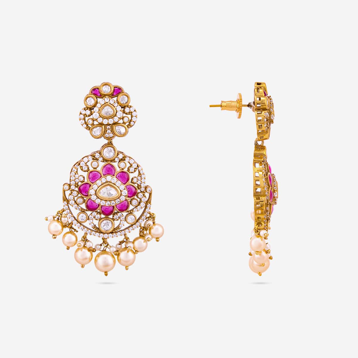 Kundan Polki Necklace Color Green Polish Victorian