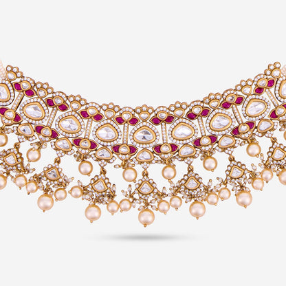 Kundan Polki Necklace Color Green Polish Victorian