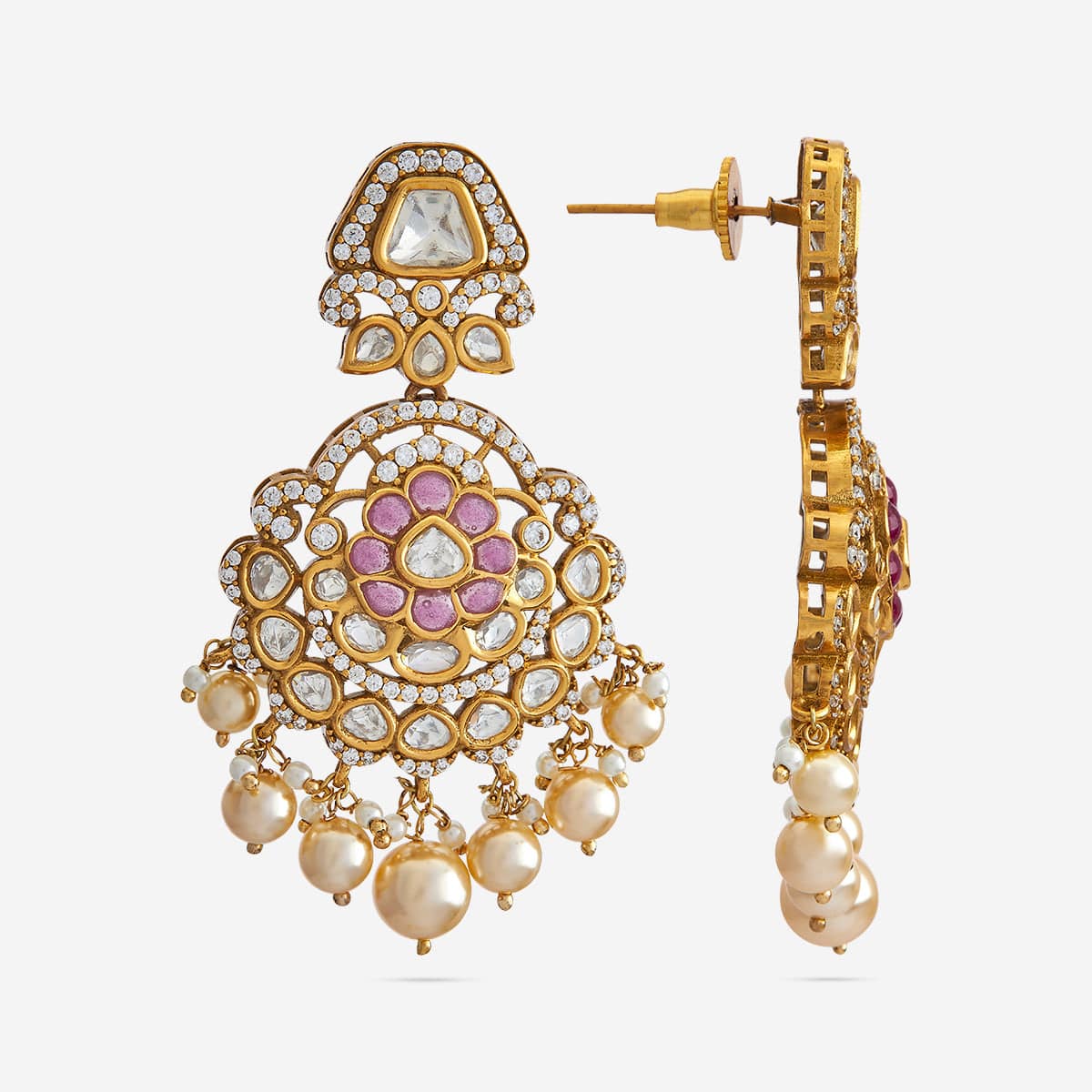 Kundan Polki Necklace Color Green Polish Victorian