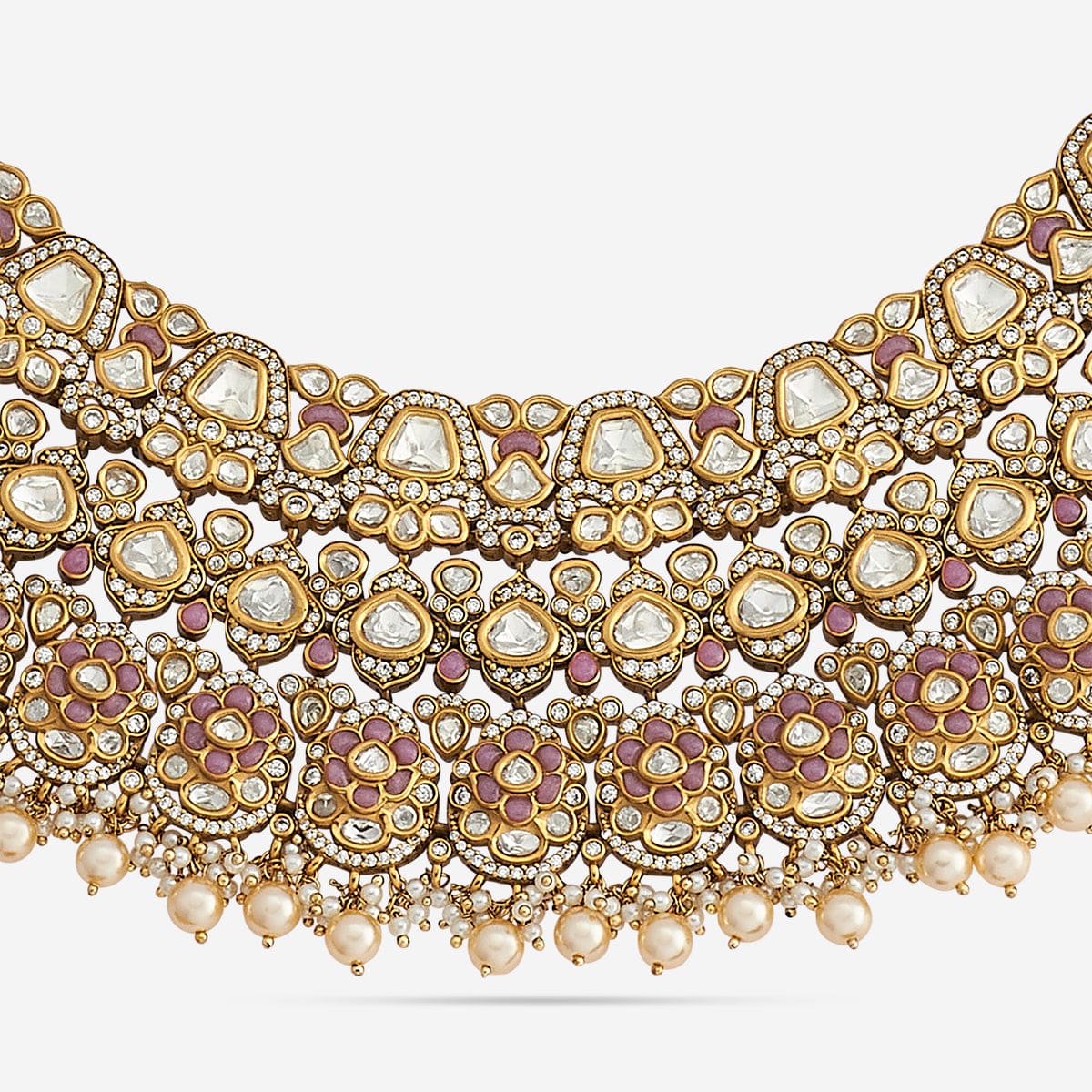 Kundan Polki Necklace Color Green Polish Victorian