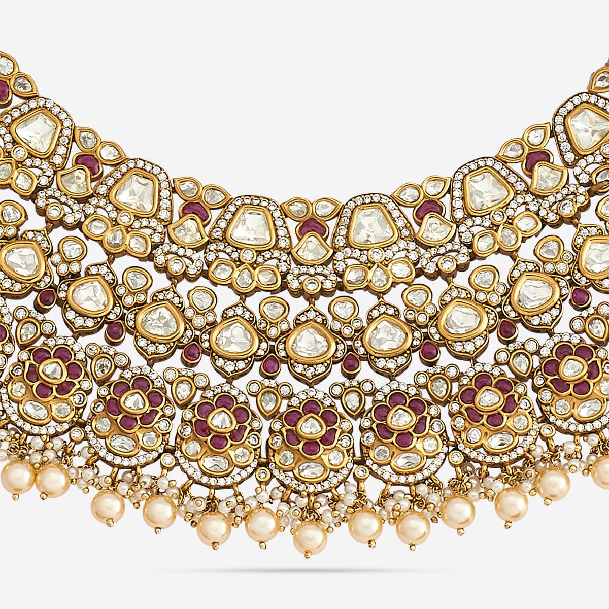 Kundan Polki Necklace Color Green Polish Victorian