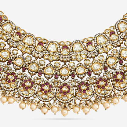 Kundan Polki Necklace Color Green Polish Victorian