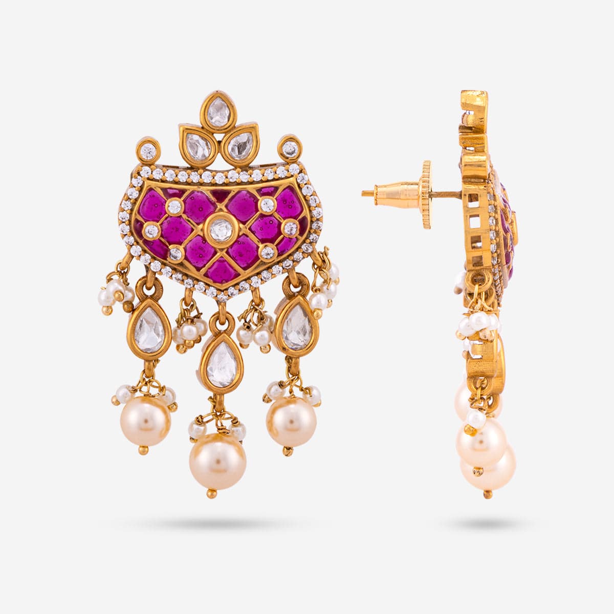 Kundan Polki Necklace Color Green Polish Victorian