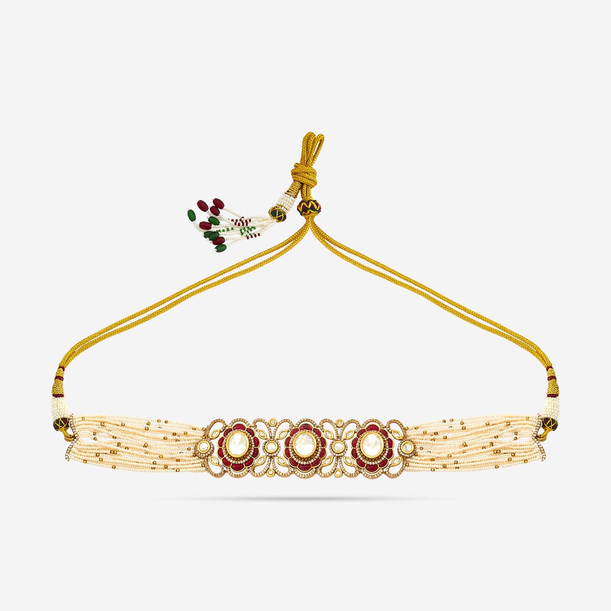 Kundan Polki Necklace Color Green Polish Victorian