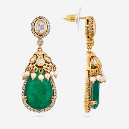 Kundan Polki Necklace Color Green Polish Victorian